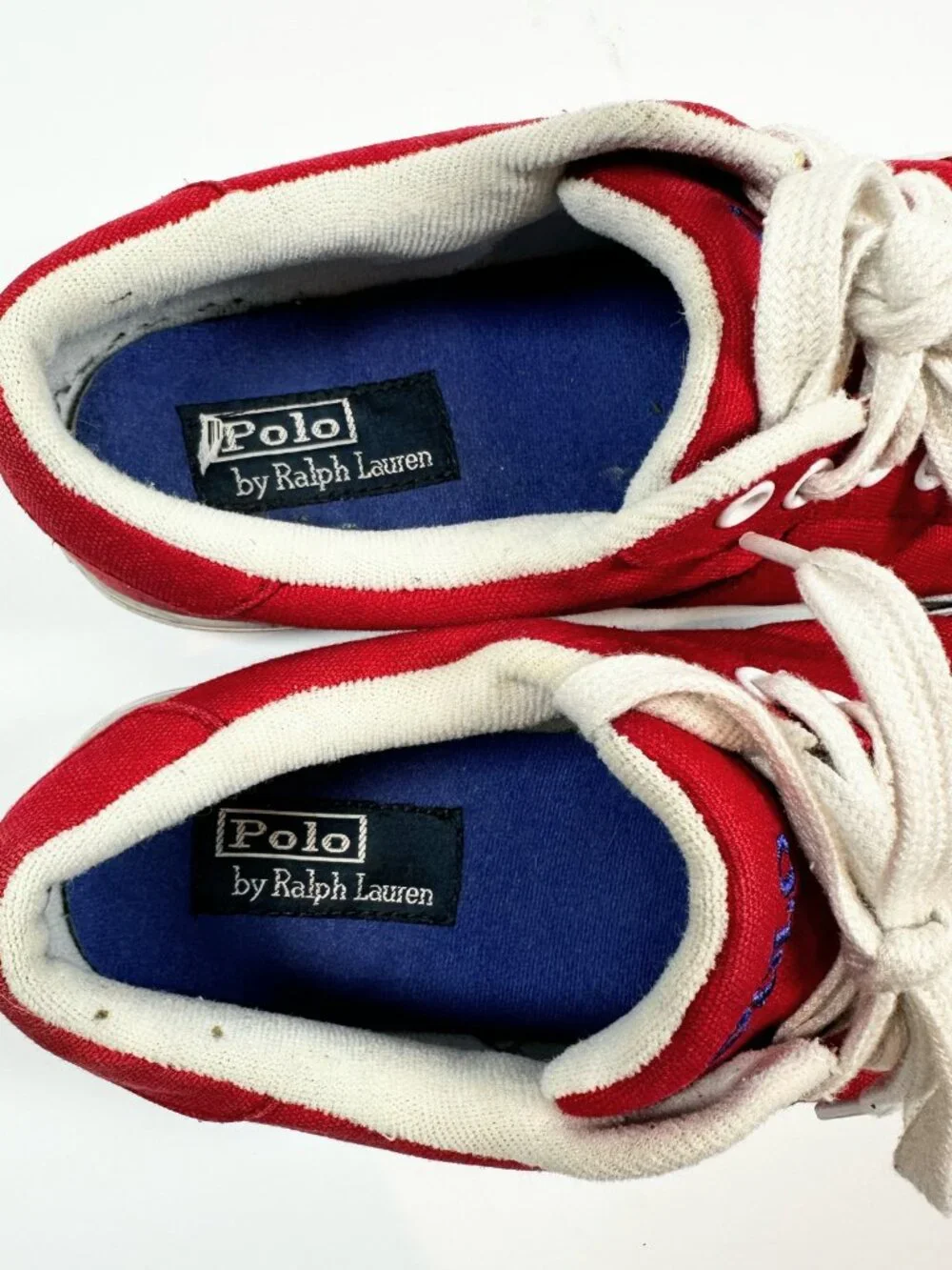 Polo By Ralph Lauren Red Humberto Canvas Sneakers Men's Sizez 9.5D Preppy Casual
